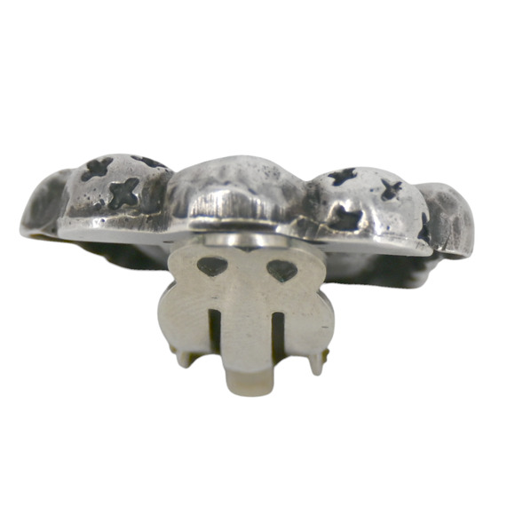 Dian Malouf Sterling Silver Hammered Cross Clip On Earrings - Picture 6 of 8